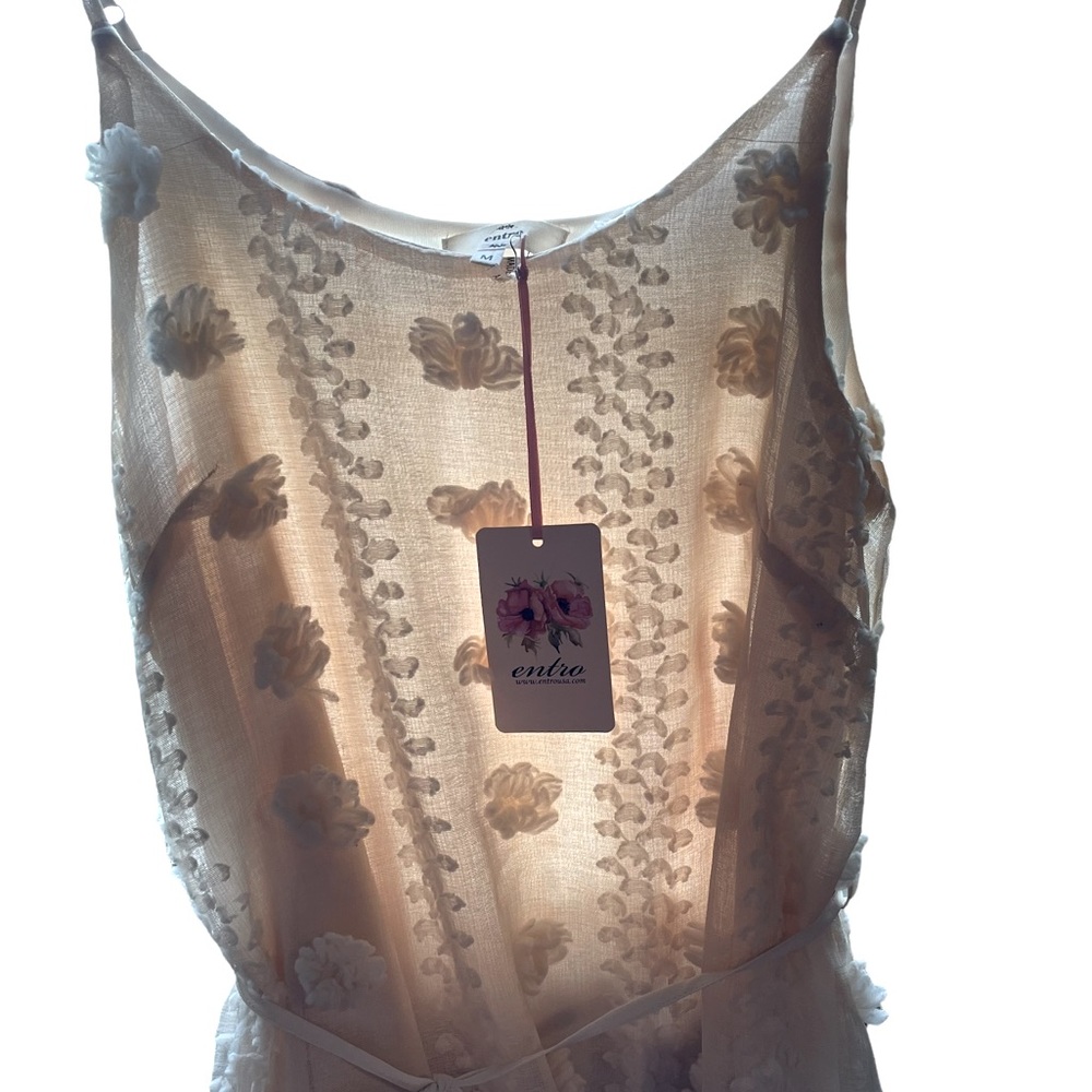 Entro Ruffle Midi Dress Cream - Picture 2 of 4